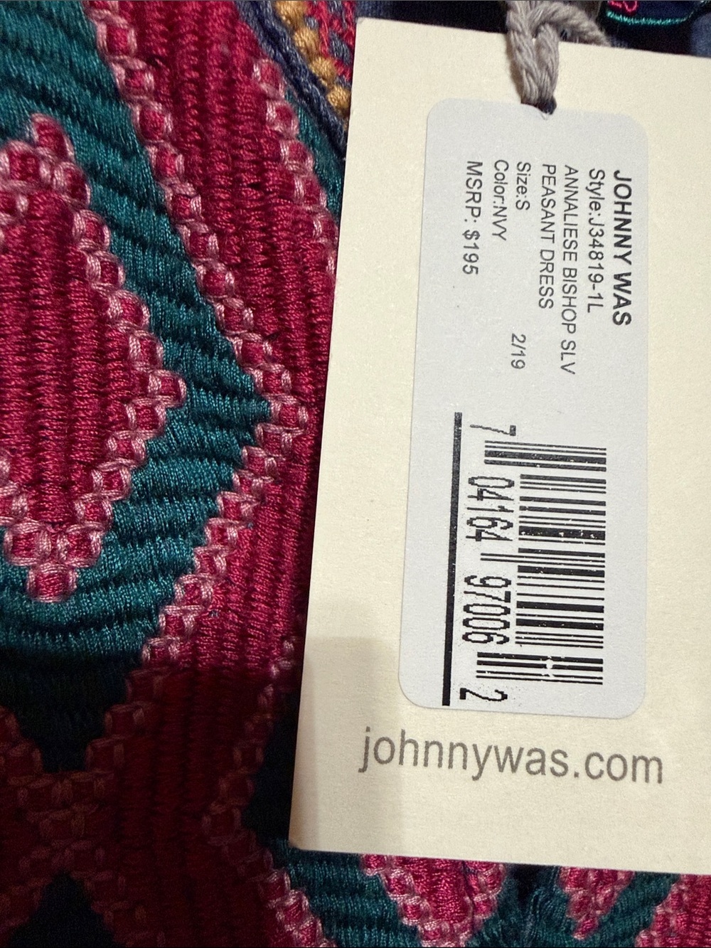NWT Johnny Was Annaliese Bishop Slv Peasant Dress - Picture 4 of 8